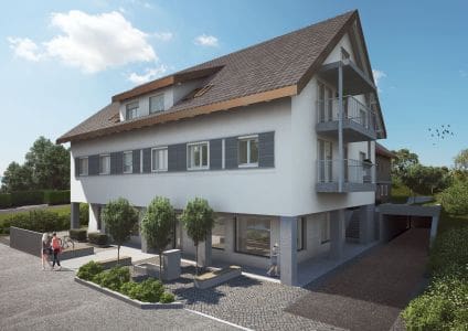 3D Visualisierungen Architektur, Rendering, Gewerbebau, Gewerbehaus, Wohnungen