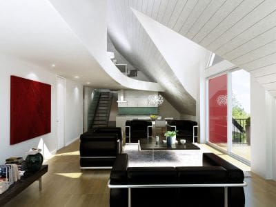 3D Visualisierungen, Architekturvisualisierung, Rendering, Wohnzimmer