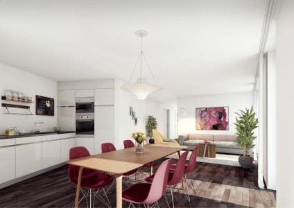3D Visualisierungen, Architekturvisualisierung, Rendering, Wohnzimmer