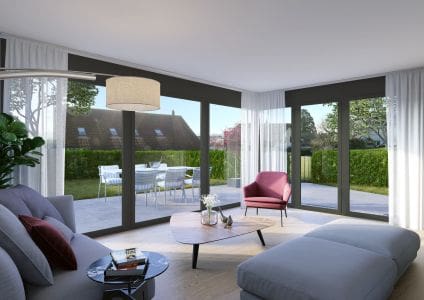 3D Visualisierung Wohnung mit Garten DEFH 3D Visualisierung Wohnung mit Garten DEFH