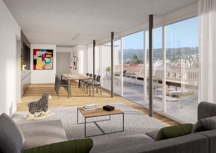 3D Architektur Visualisierung Innenraum Attikawohnung 3D Architektur Visualisierung Innenraum Attikawohnung
