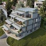 Vogelperspektive 3D-Visualisierung MFH Vogelperspektive 3D-Visualisierung modernes MFH in Hoengg