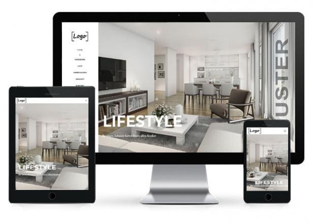 Immo-Website One Page Responsive Immo-Webseite günstig