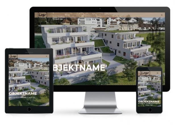 Projektwebseite One-Page Responsive Immobilien Website One-Page Responsive