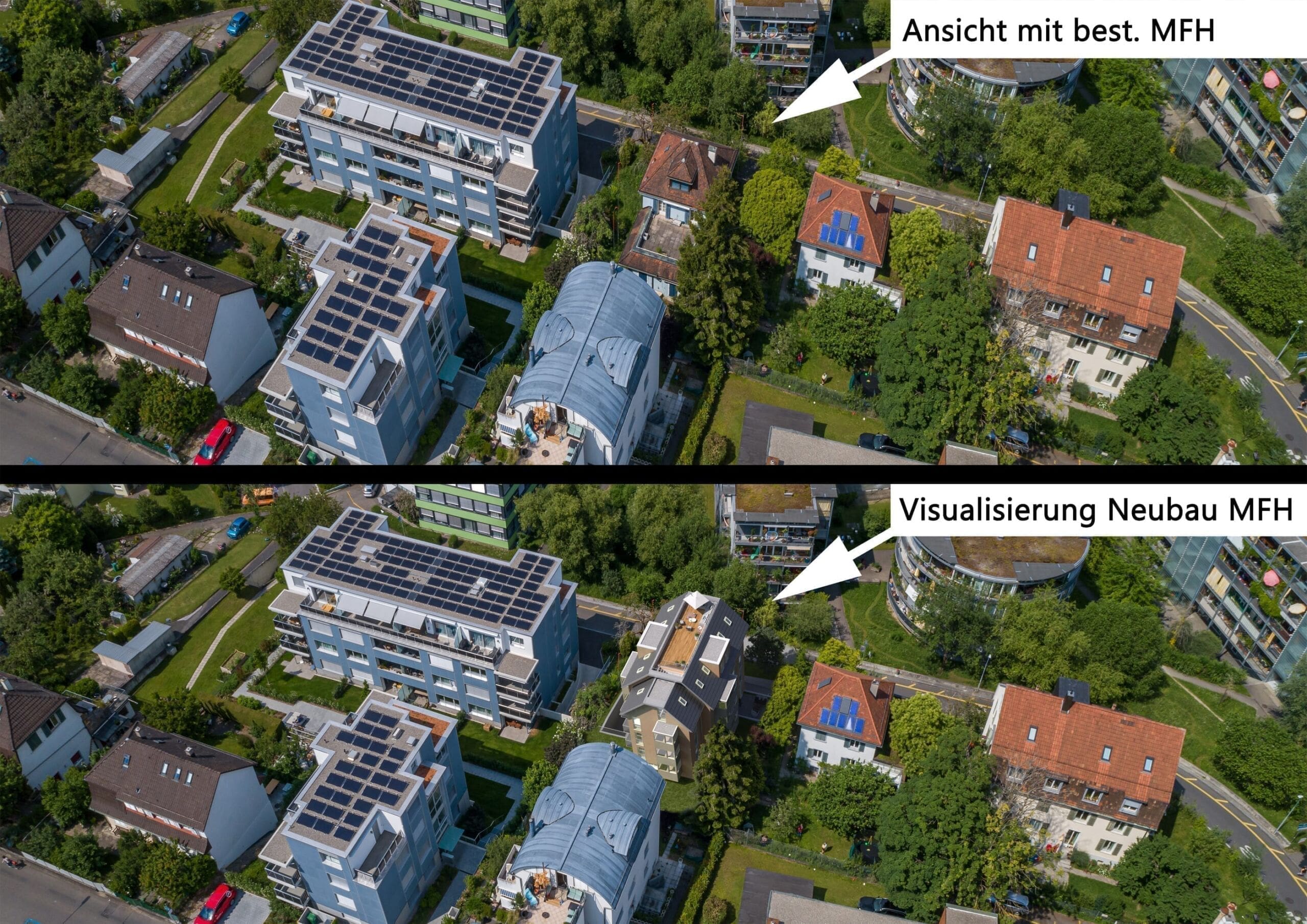 Architektur Visualisierung Vogelperspektive Neubau MFH Preise 3D Visualisierungen | Architekturvisualisierungen